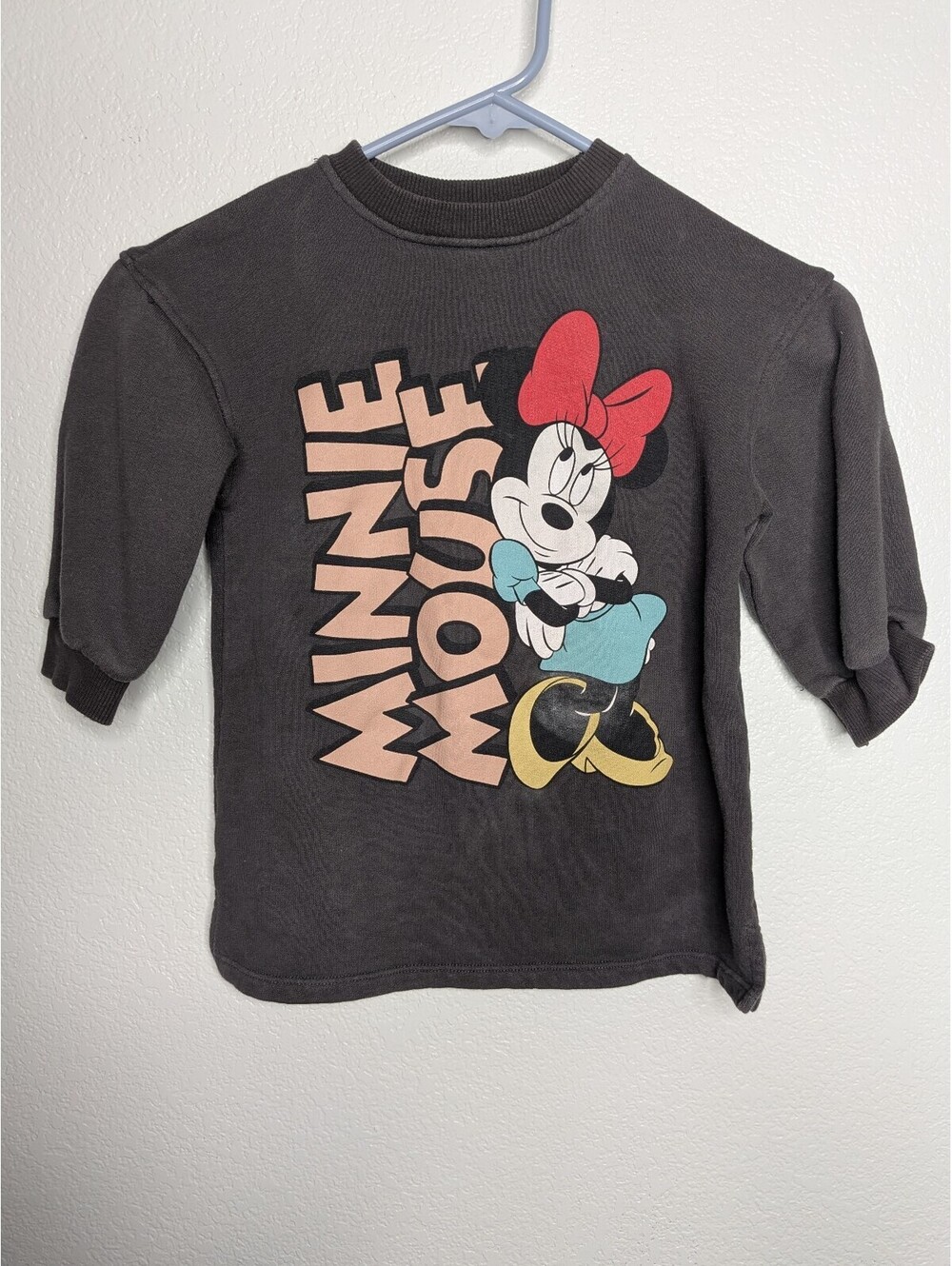 Disney Minnie Mouse Girls Sweatshirt Gray 18-24 Months 92 Graphic Pullover